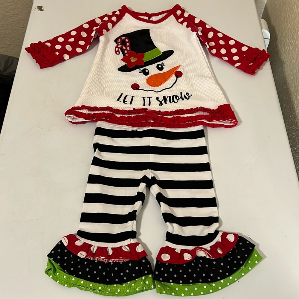Rare Editions Christmas Outfit (Let It Snow) For Your Baby Size 3-6 Months